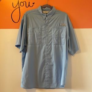 Columbia Tamiami™ II Short Sleeve Shirt, Blue Sizes L Men’s PFG Omni Shade